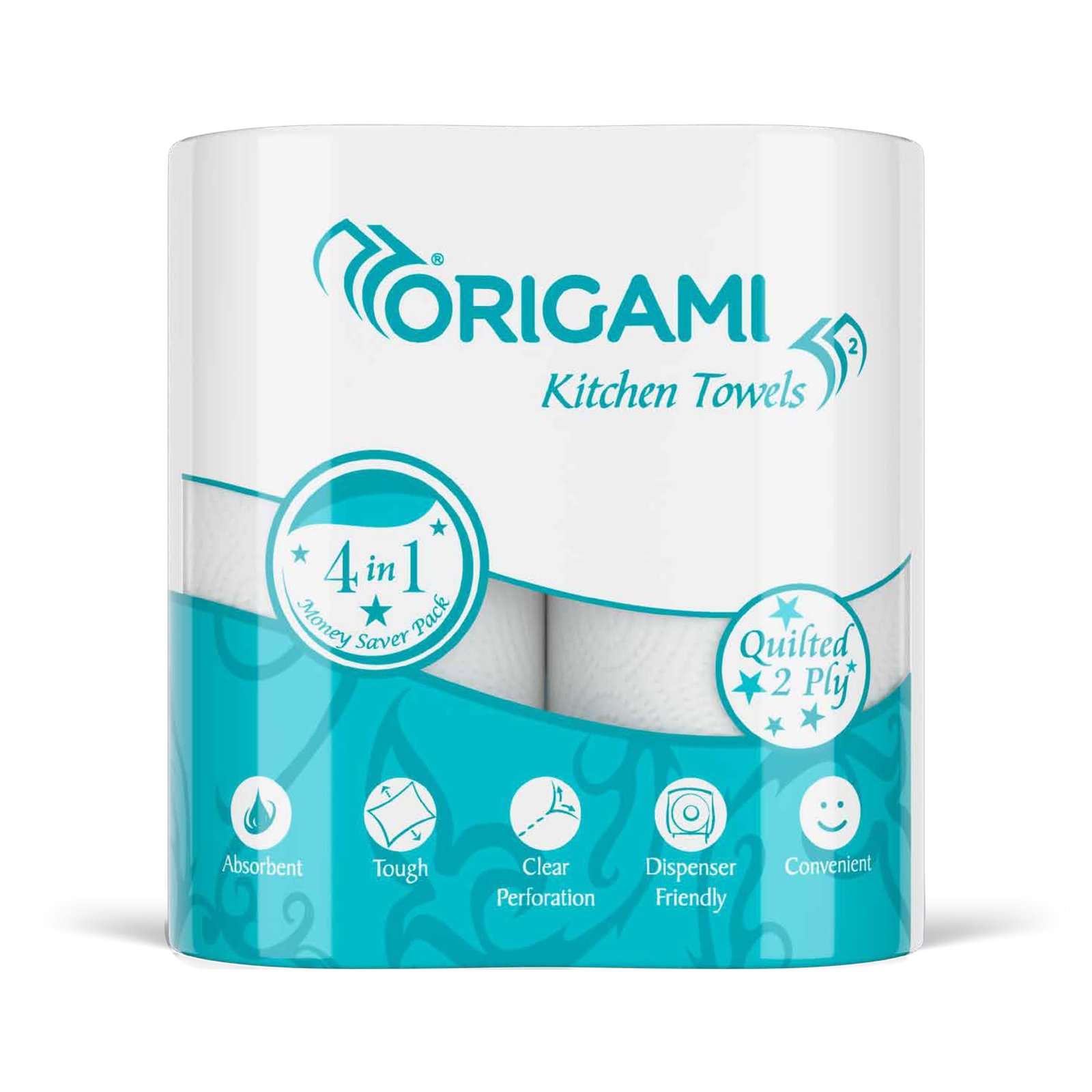 Kitchen Tissue Roll 2 ply (Pack of 4)